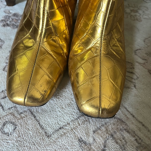 J. Crew Collection Croc Embossed Gold Boot - Picture 4 of 4